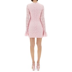 LACE DRESS WITH PUFF SLEEVES