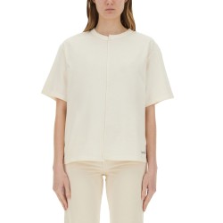 ASYMMETRIC T-SHIRT WITH MICRO LOGO