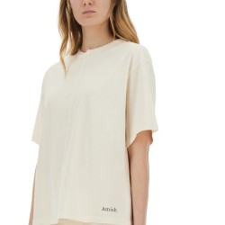 ASYMMETRIC T-SHIRT WITH MICRO LOGO