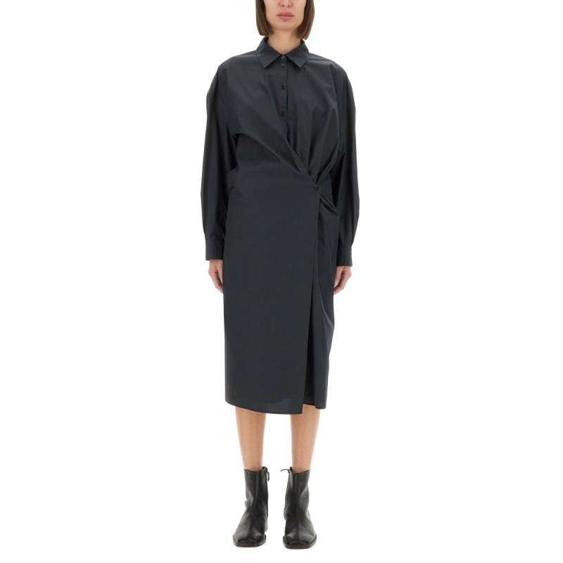 "STRAIGHT COLLAR TWISTED" DRESS