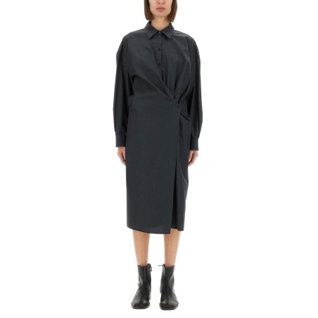 "STRAIGHT COLLAR TWISTED" DRESS