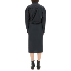 "STRAIGHT COLLAR TWISTED" DRESS