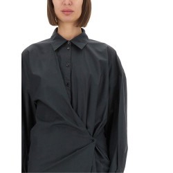 "STRAIGHT COLLAR TWISTED" DRESS