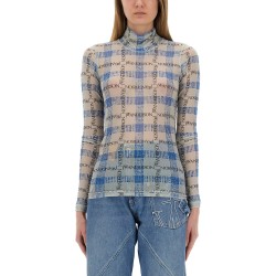 SEMI-TRANSPARENT TOP WITH ALL-OVER LOGO