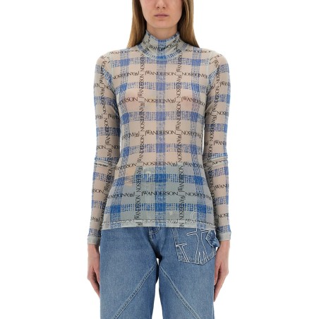 SEMI-TRANSPARENT TOP WITH ALL-OVER LOGO