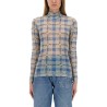SEMI-TRANSPARENT TOP WITH ALL-OVER LOGO