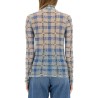 SEMI-TRANSPARENT TOP WITH ALL-OVER LOGO
