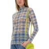 SEMI-TRANSPARENT TOP WITH ALL-OVER LOGO
