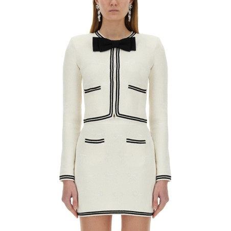 JACQUARD CARDIGAN WITH BOW