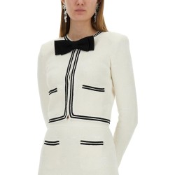 JACQUARD CARDIGAN WITH BOW