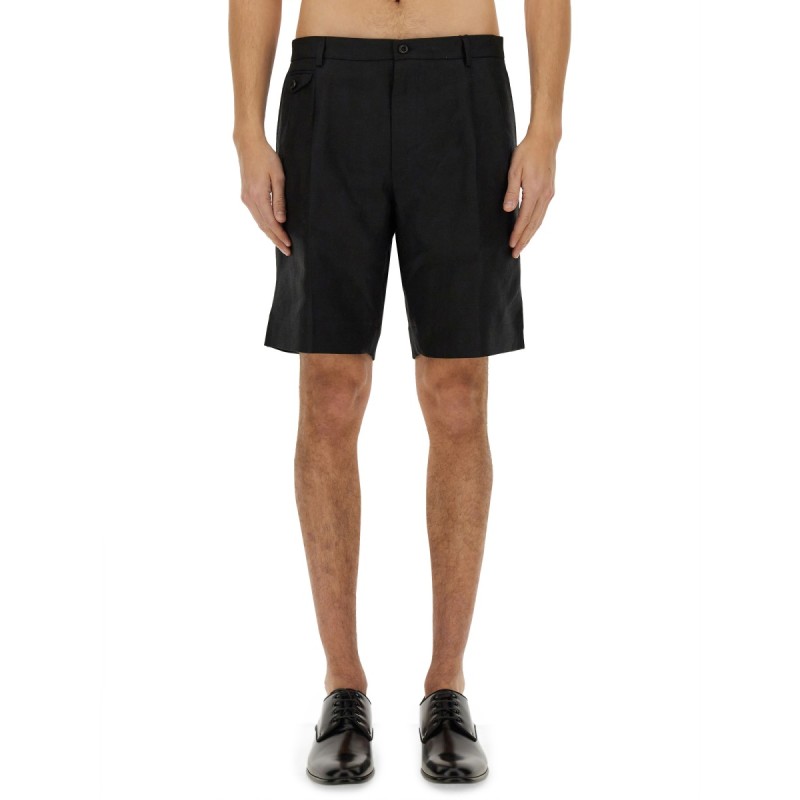 LINEN BERMUDA SHORTS