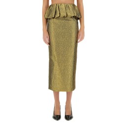 METALLIC JACQUARD MIDI SKIRT