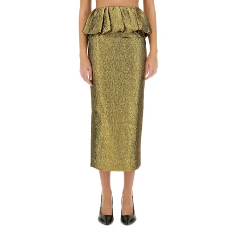 METALLIC JACQUARD MIDI SKIRT