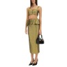 METALLIC JACQUARD MIDI SKIRT