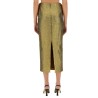 METALLIC JACQUARD MIDI SKIRT