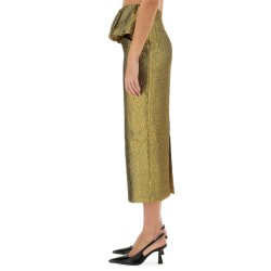 METALLIC JACQUARD MIDI SKIRT