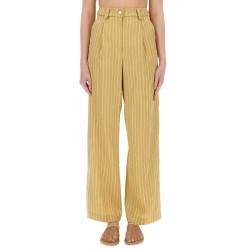 STRIPED SATIN TAILORED PANTS