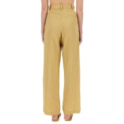 STRIPED SATIN TAILORED PANTS