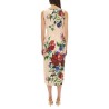 FLOWER PRINT SATIN SHEATH LONGUETTE DRESS