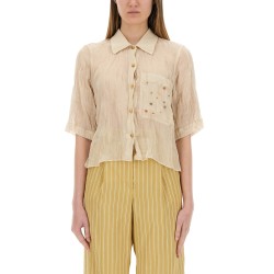 COTTON GAUZE SHIRT WITH APPLIQUÉS