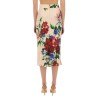 FLOWER PRINT SATIN MIDI PENCIL SKIRT