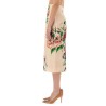 FLOWER PRINT SATIN MIDI PENCIL SKIRT