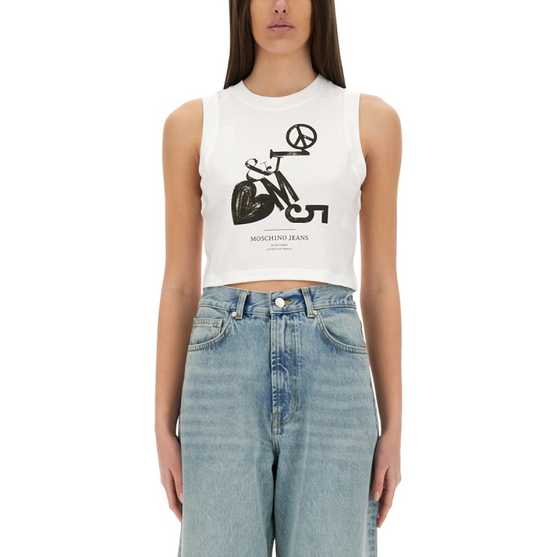 CROPPED TOP WITH PRINT