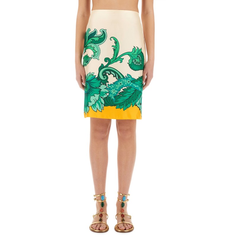FLORAL PAISLEY PRINT SKIRT
