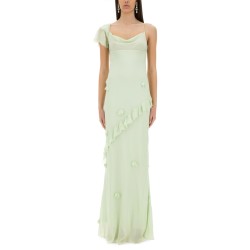 LONG DRESS WITH FLORAL APPLIQUÉS