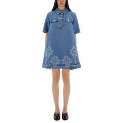 MINI DRESS WITH SANGALLO EMBROIDERY