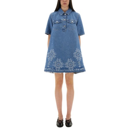 MINI DRESS WITH SANGALLO EMBROIDERY
