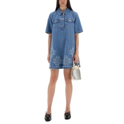 MINI DRESS WITH SANGALLO EMBROIDERY