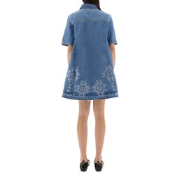 MINI DRESS WITH SANGALLO EMBROIDERY