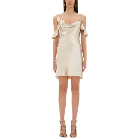 MINI DRESS WITH FLORAL APPLIQUÉS