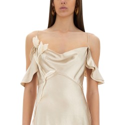 MINI DRESS WITH FLORAL APPLIQUÉS