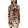 FLOWER PRINT CHIFFON SHIRT