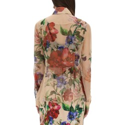 FLOWER PRINT CHIFFON SHIRT