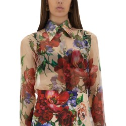 FLOWER PRINT CHIFFON SHIRT