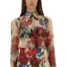 FLOWER PRINT CHIFFON SHIRT