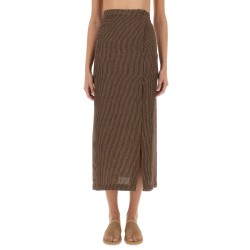 "MICRO STRIPE" LONGUETTE SKIRT