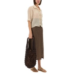 "MICRO STRIPE" LONGUETTE SKIRT