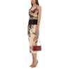 FLOWER PRINT MARQUISETTE AND CHIFFON BUSTIER TOP