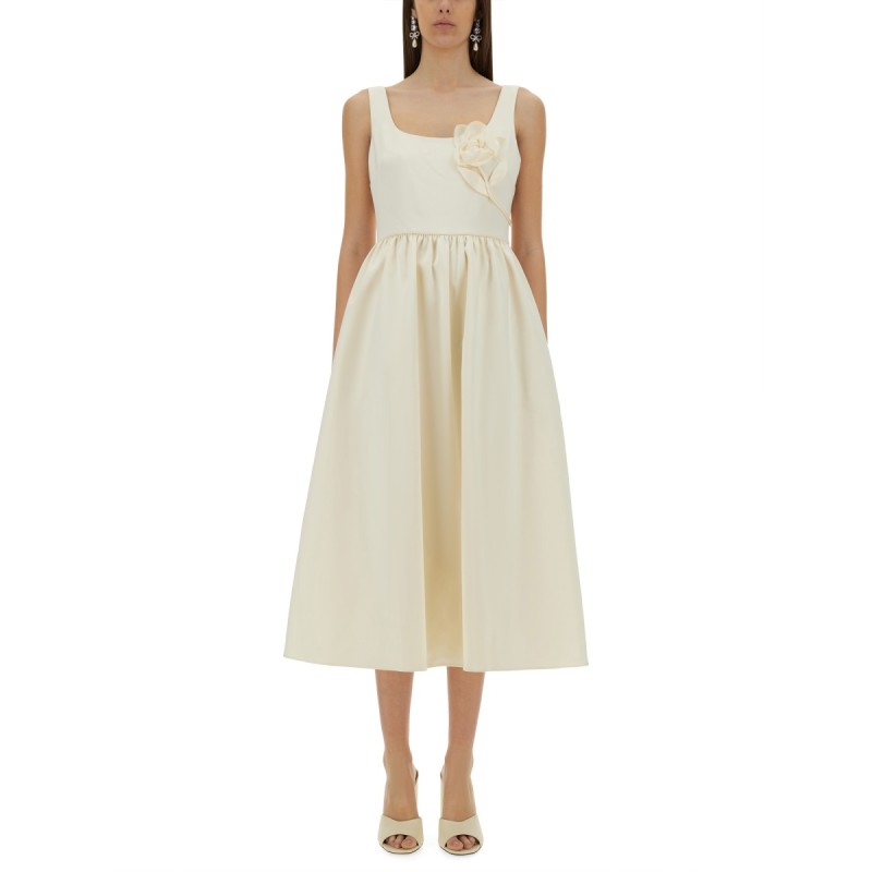 MIDI DRESS WITH FLORAL APPLIQUÉS