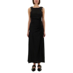 DRAPED SATIN DRESS