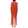 METALLIC GAUZE LONGUETTE DRESS