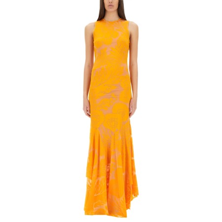 DÉVORÉ STRETCH JERSEY DRESS WITH CUT-OUT