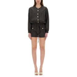 SHORT SILK CANVAS JUMPSUIT