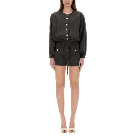 SHORT SILK CANVAS JUMPSUIT