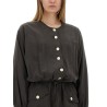 SHORT SILK CANVAS JUMPSUIT