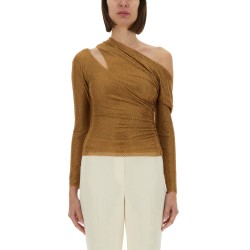 DRAPED TOP WITH RHINESTONES